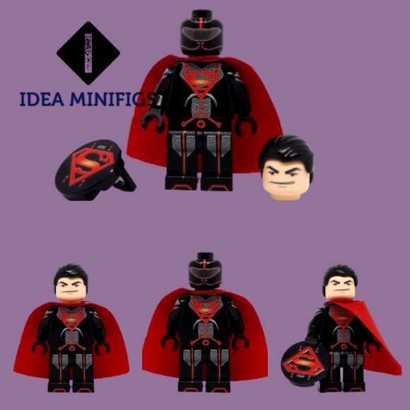 Pair of Batman Vs Superman Tron Hybrid Custom UV Print on Lego Minifigures - Picture 7 of 7